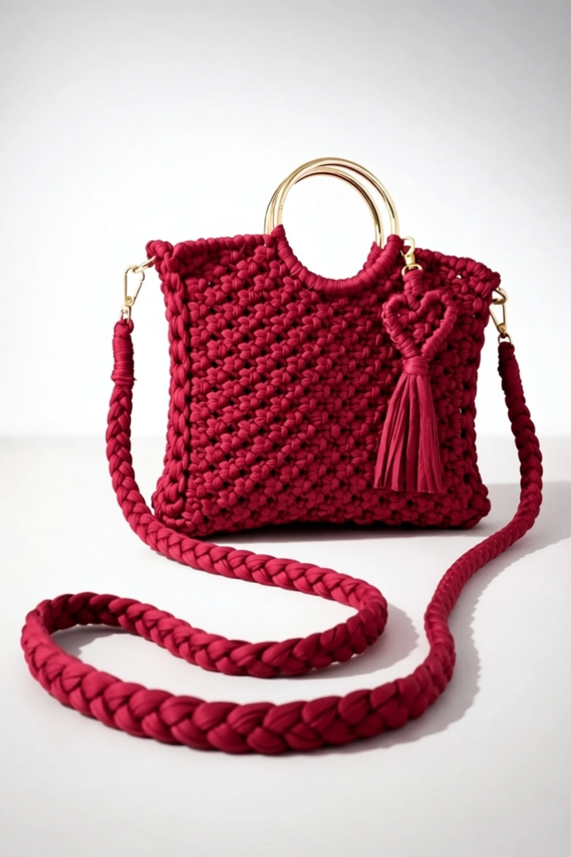 Ruby - Artisan Macramé Bag