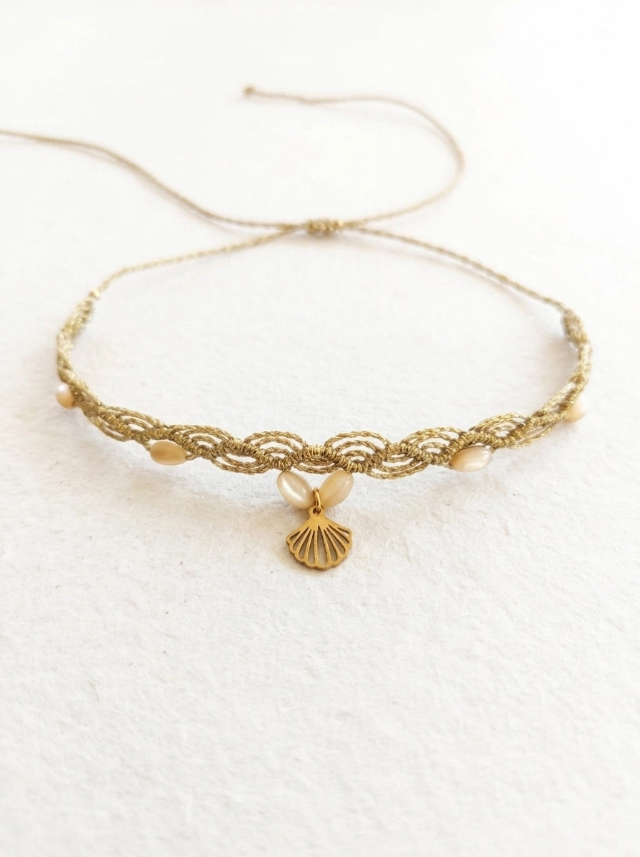 Golden Seashell Choker