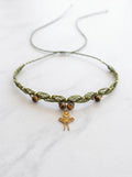 Tiger's Eye Moon Moth Choker - Olive