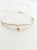 Mother of Pearl Dragonfly Choker - White