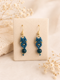 Aura Earrings - Blue Tiger Eye - Turquoise
