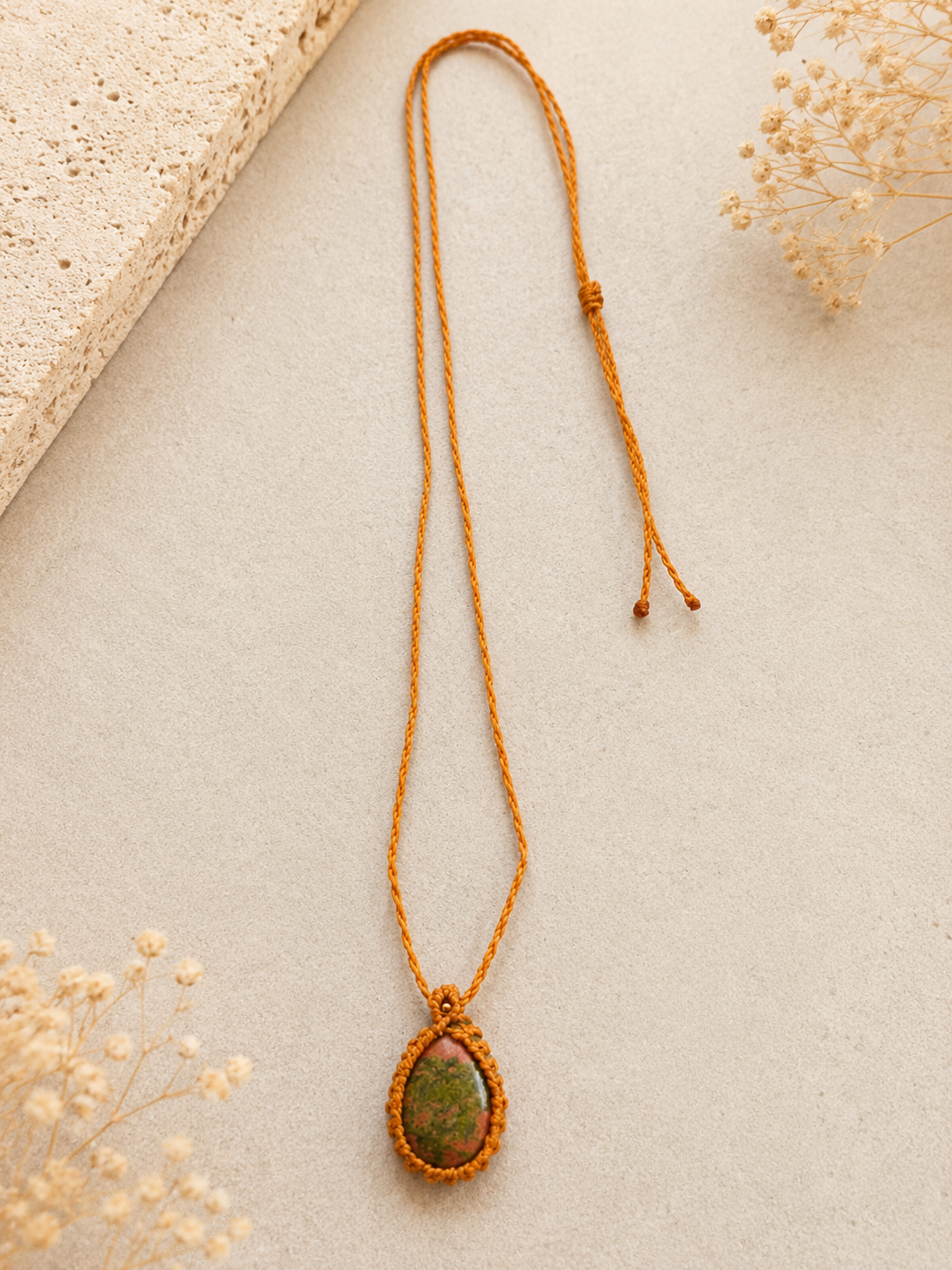 Unakite Energy Necklace - Terracotta