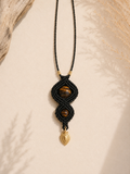 Guardian Midnight / Tiger Eye Macramé Necklace