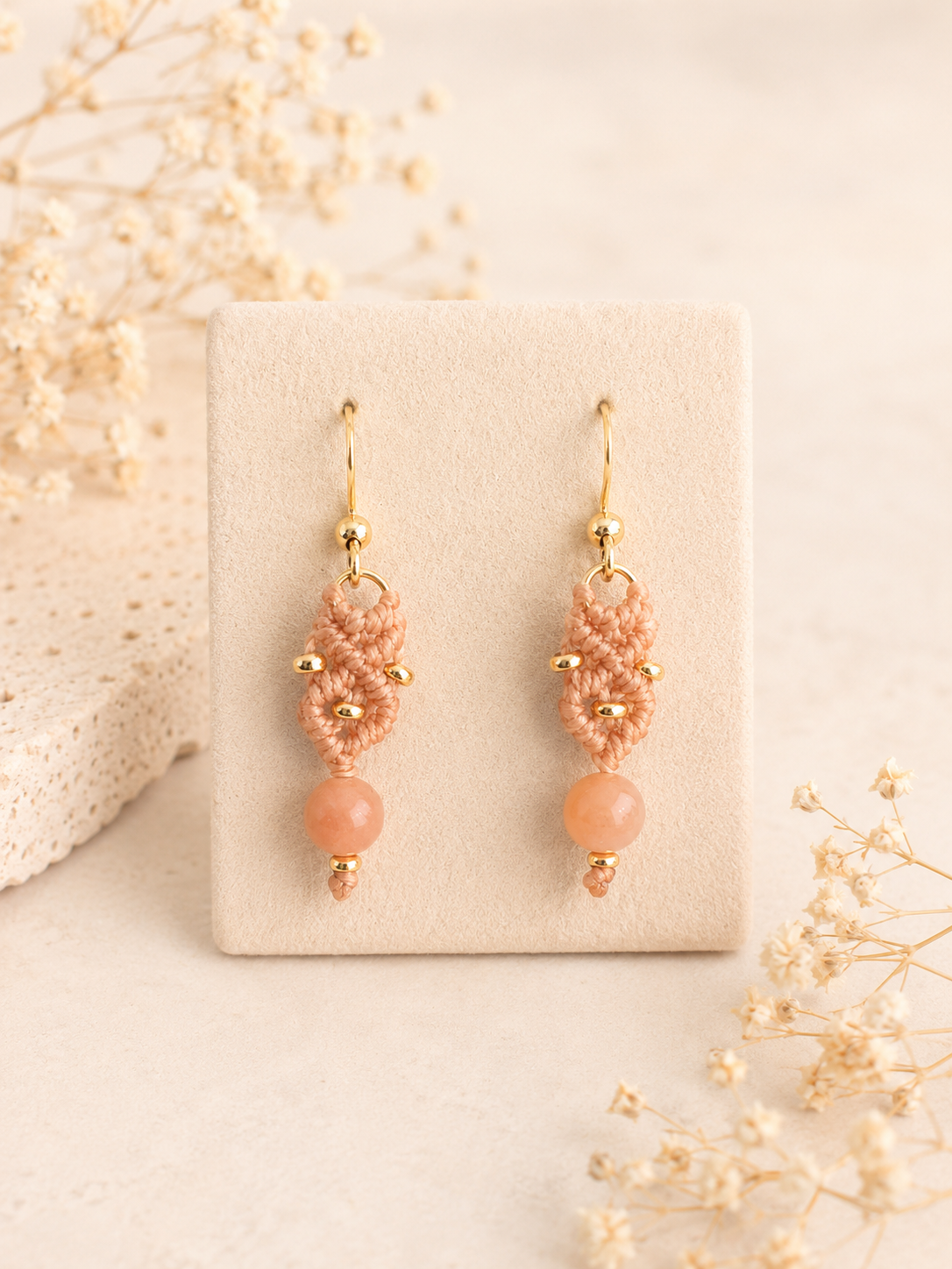 Aura Earrings - Sunstone - Peach