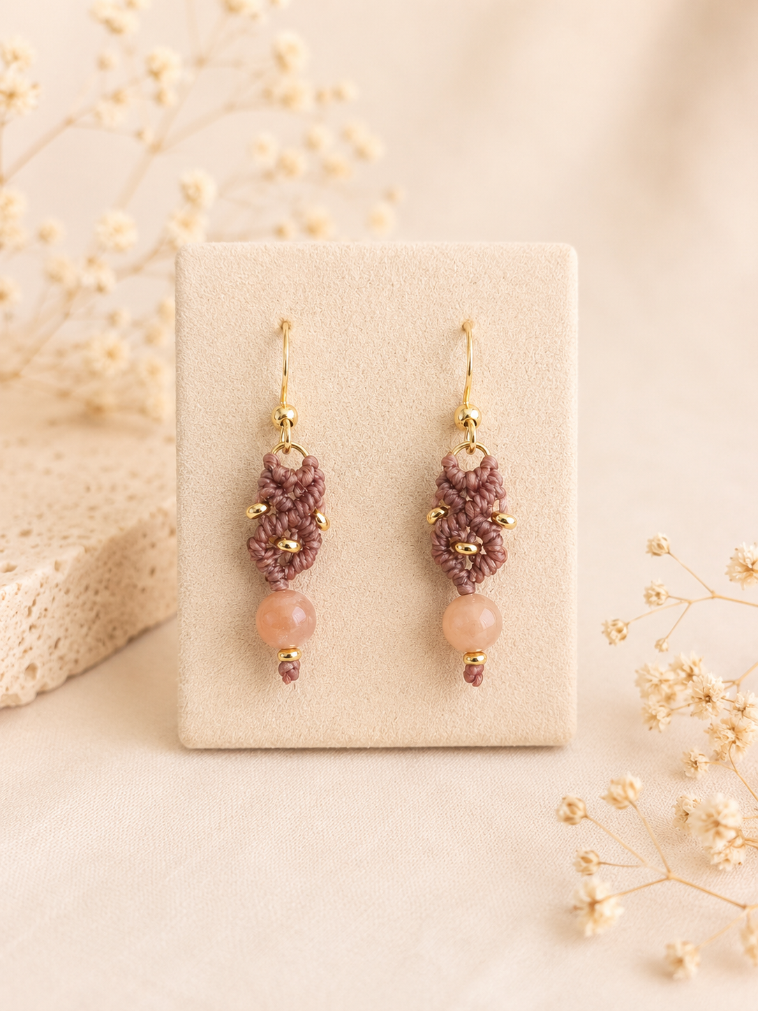 Aura Earrings - Sunstone - Taupe