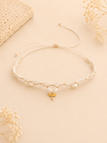 Mother of Pearl Dragonfly Choker - White