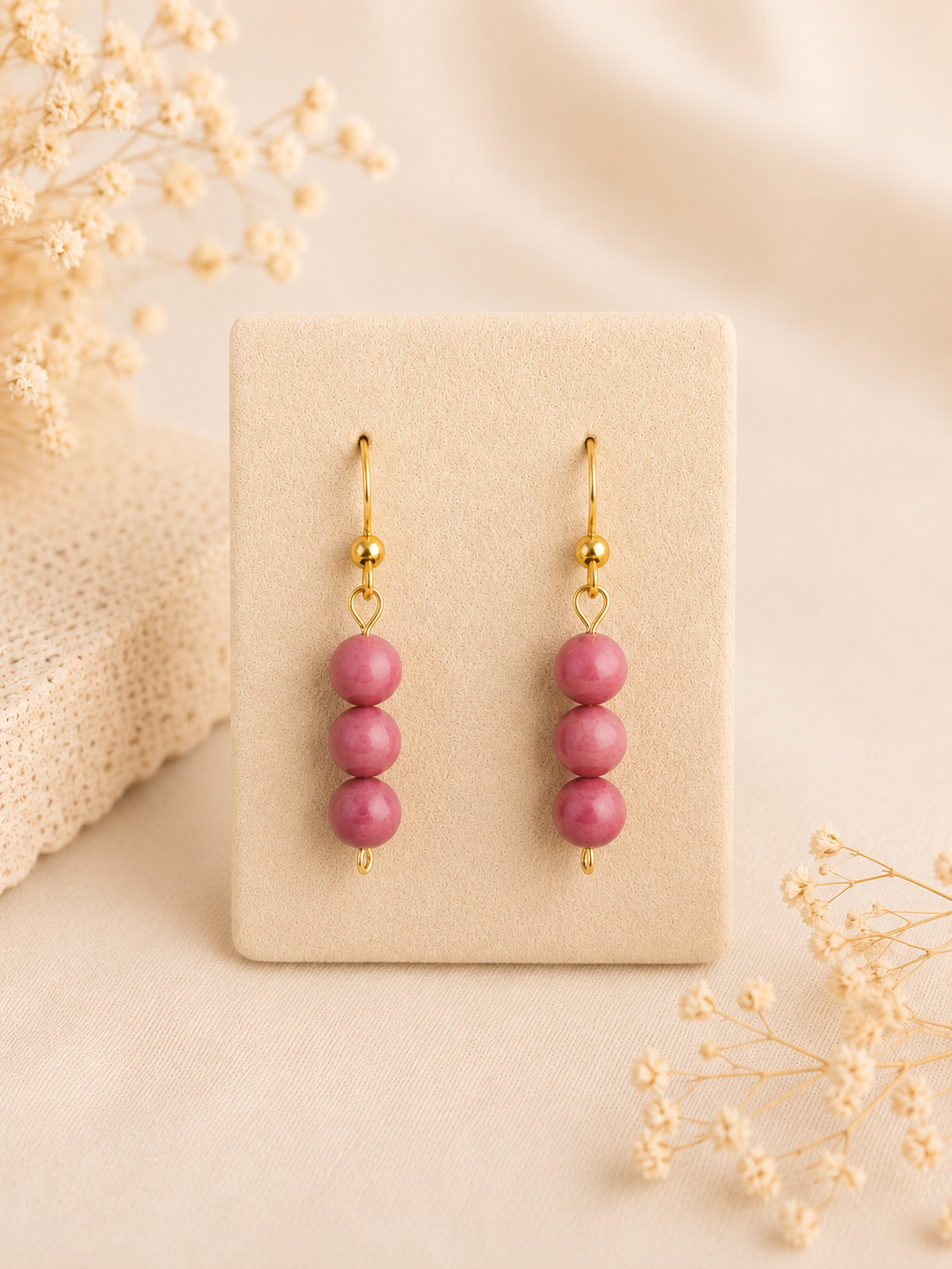 Trinity Rhodonite Earrings