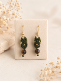 Aura Earrings - Tiger Eyer - Olive